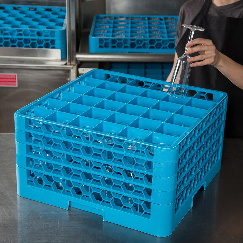 9-Compartment Glass Rack with 3 Extenders, Blue, Pack of 2 Q84076