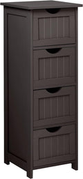 Espresso Wooden Bathroom Storage Cabinet with 4 Drawers D331