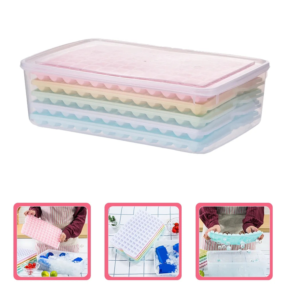 Silicone Ice Cube Mold Tray with Lid N8256