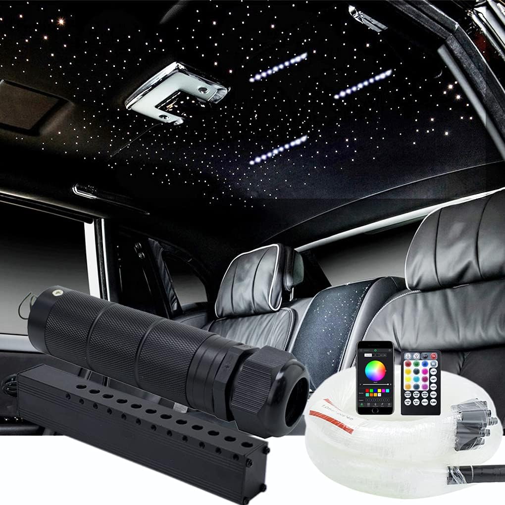 450pcs*0.03in*9.8ft RGBW Meteor LED Fiber Optic Ceiling Light Kits Y484