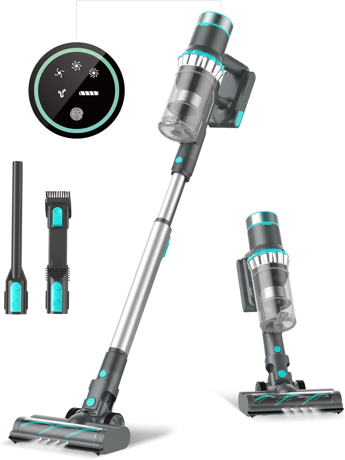 Cordless Stick Vacuum with 25Kpa Suction, 380W Motor, 50mins Runtime, LED Display, 6 in 1 Lightweight Handheld Vacuum T3625