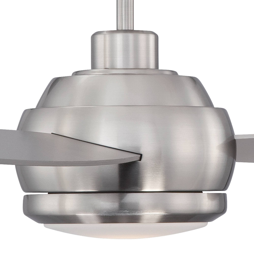 Brushed Nickel LED Ceiling Fan with Light Opal Glass W3118
