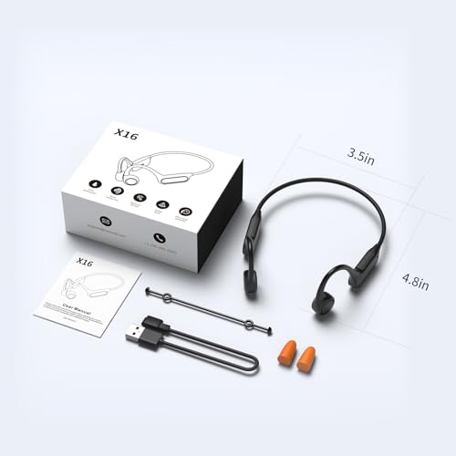 Bone Conduction Headphones, Open Ear IPX8 Waterproof Bluetooth 5.4 with Mic, 10H Playtime Wireless Earbuds E7109