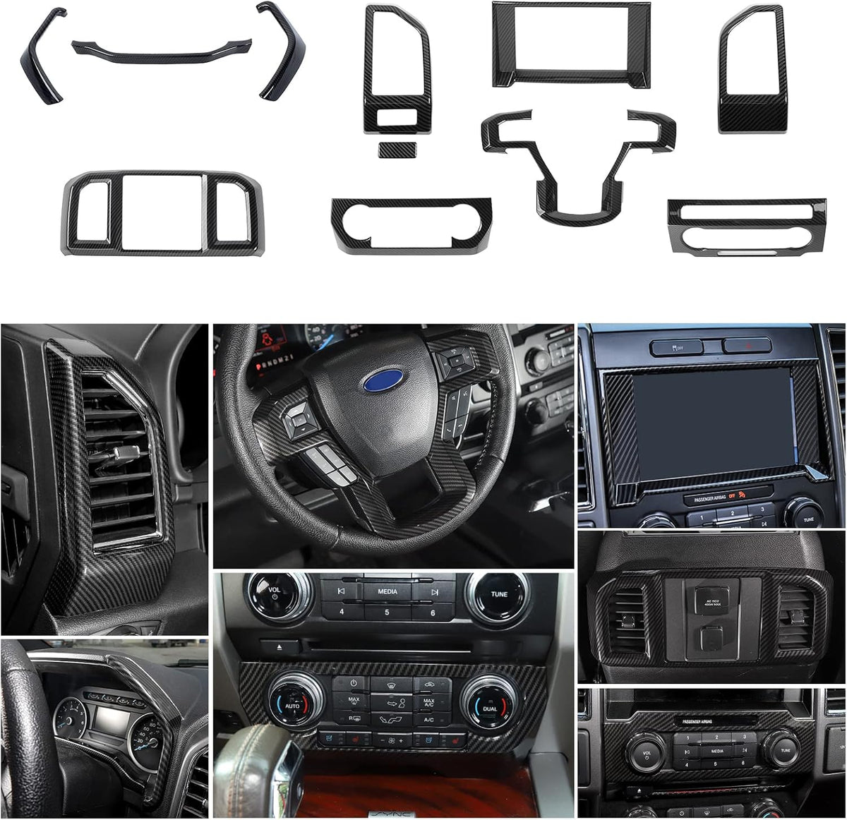 Carbon Fiber Grain Interior Decoration Trim Kit H183163