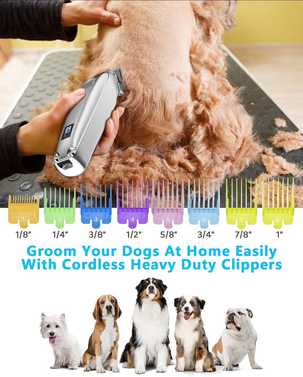 2 Speed Cordless Dog Grooming Clippers with Metal Blade, Pack of 2 K5099