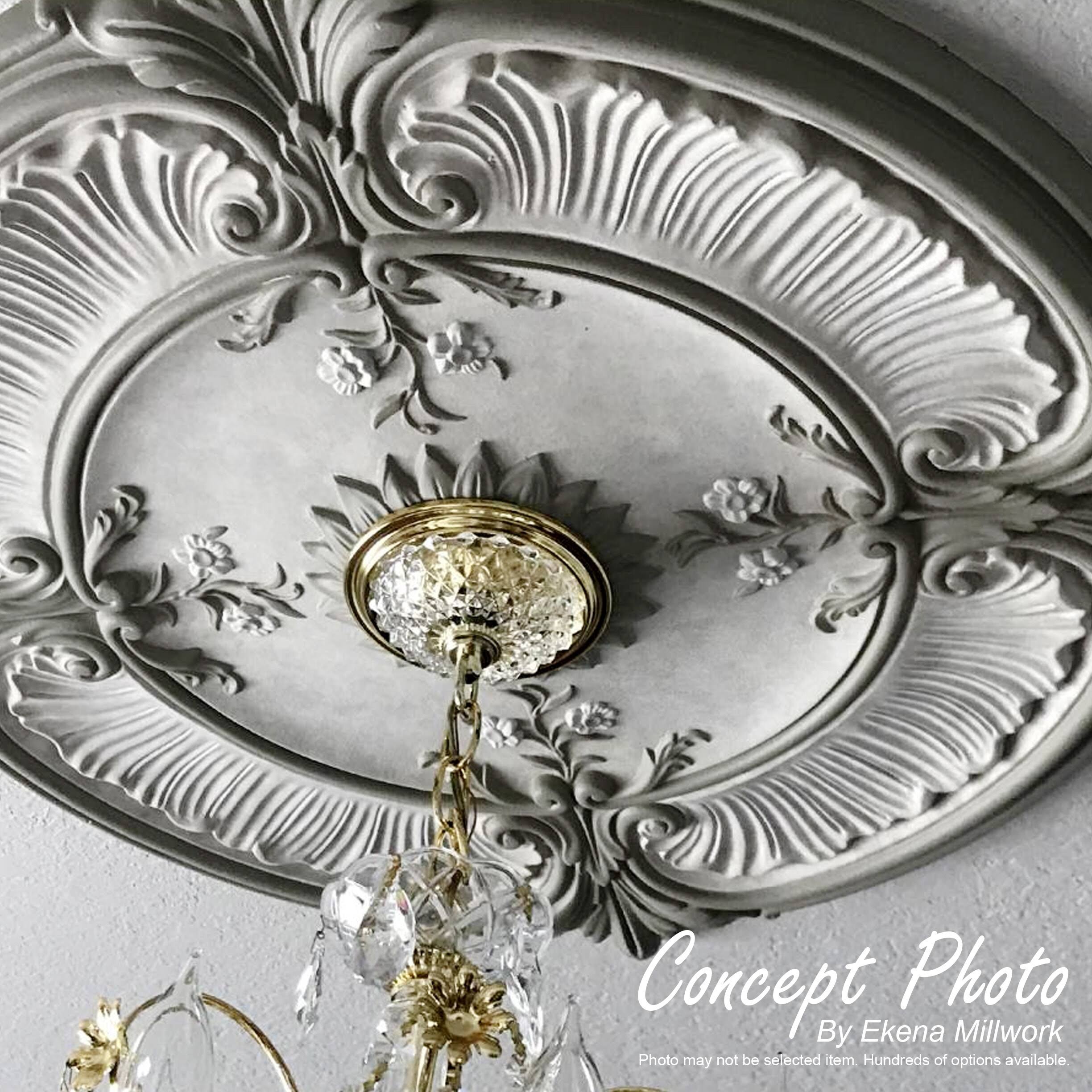 30 1/8x22OD x 1 1/2x22P Acanthus Leaf Ceiling Medallion I9775