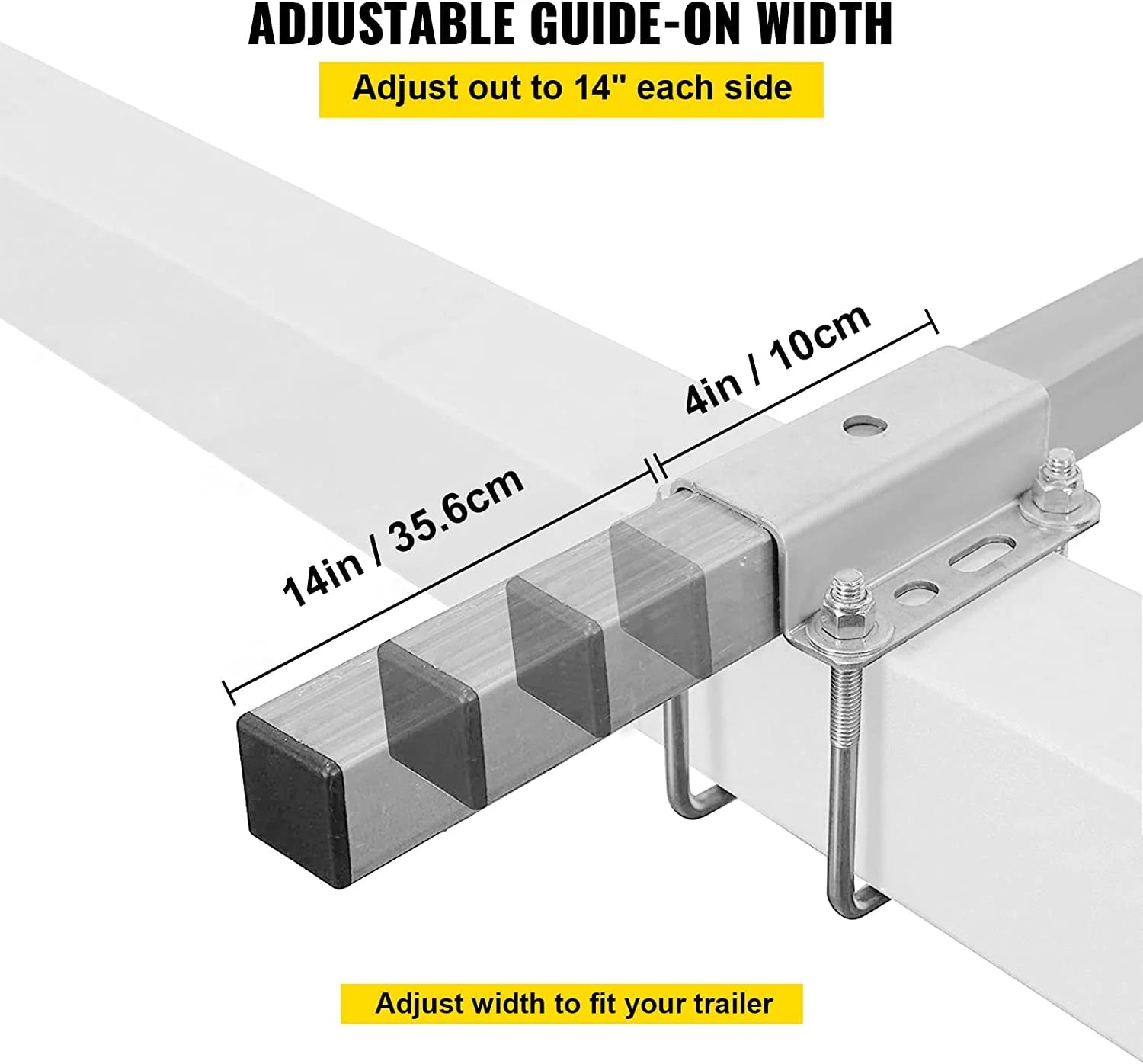 48 in. Steel Boat Trailer Guide-on with White PVC Tube Covers O755