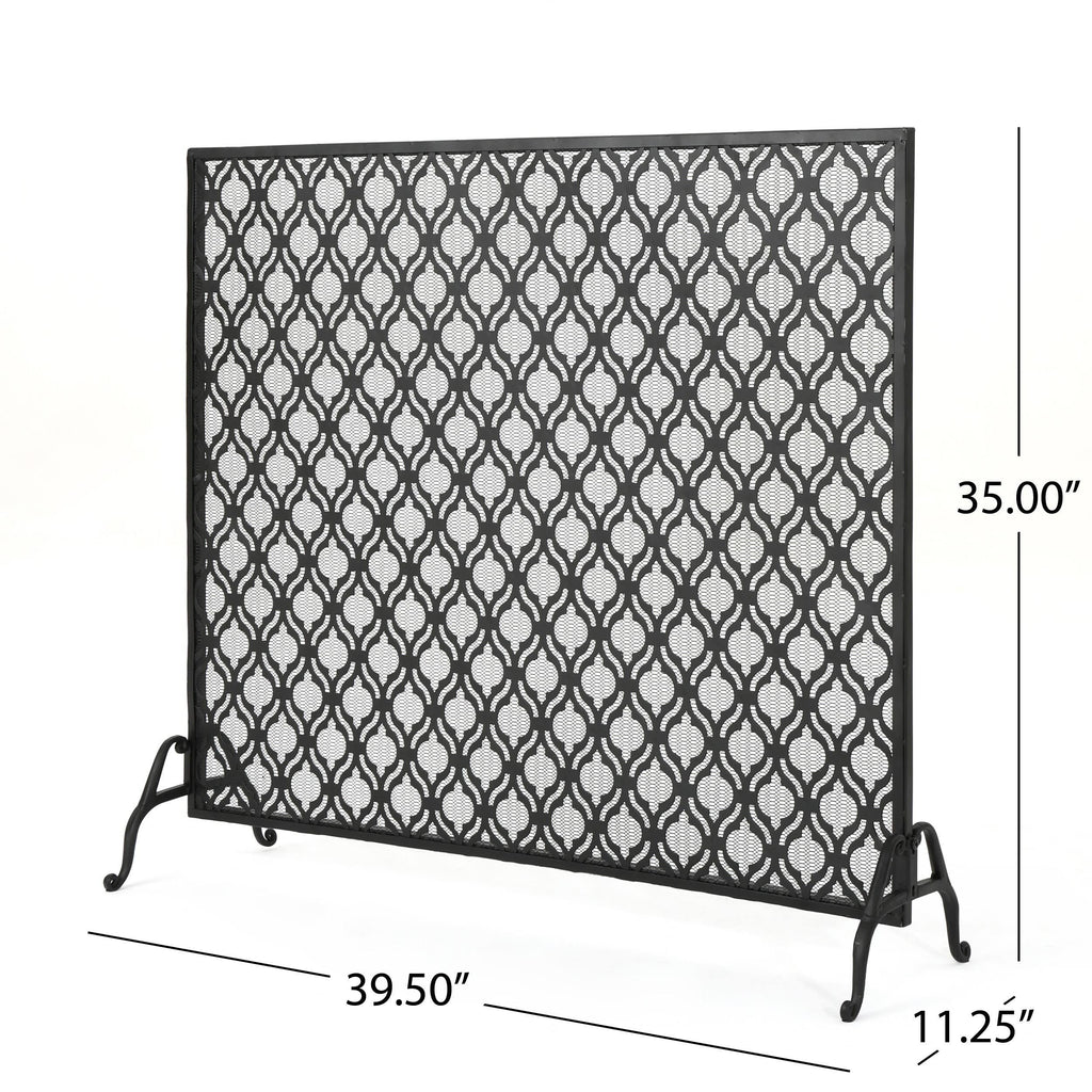 Black Iron Fireplace Screen B347