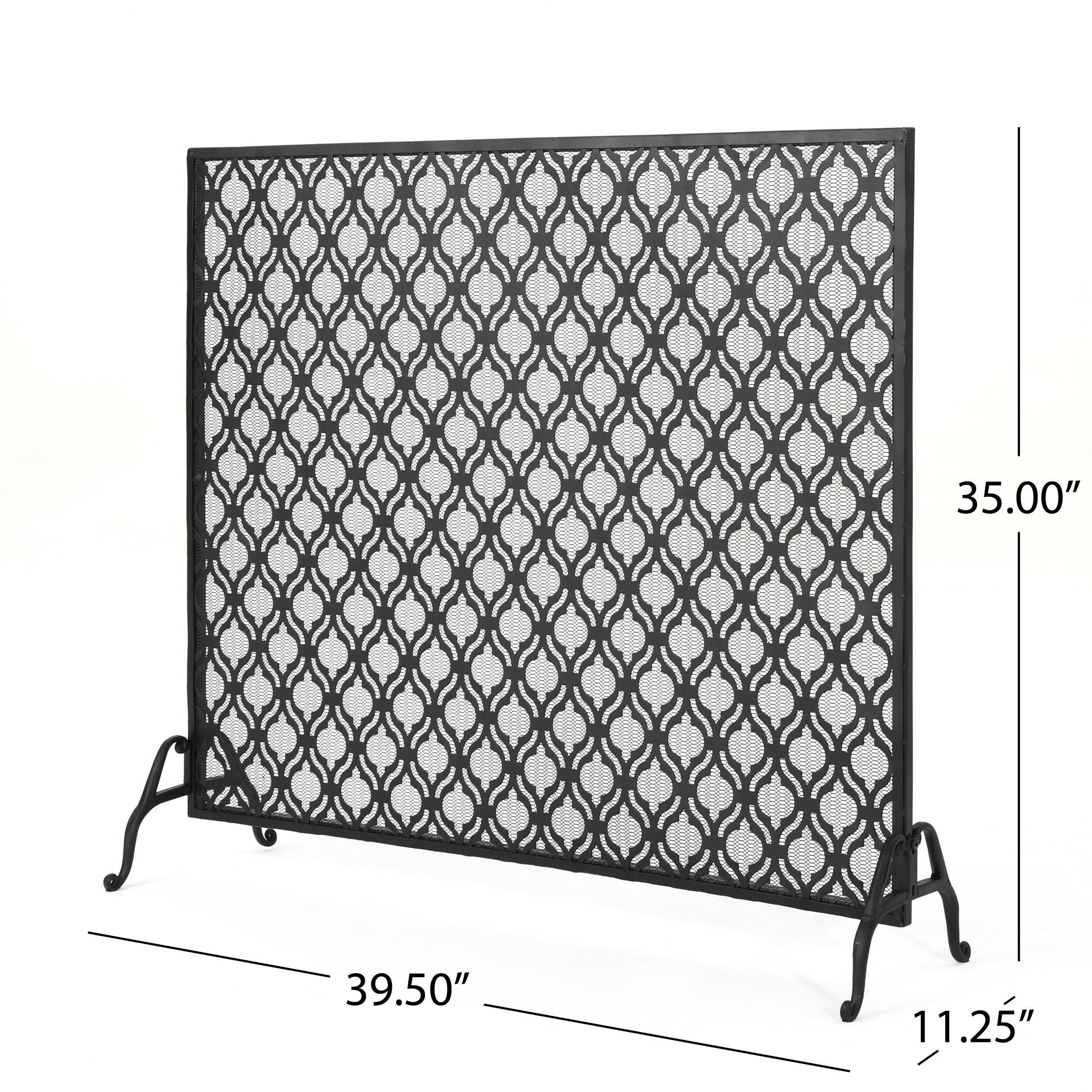 Black Iron Fireplace Screen B347