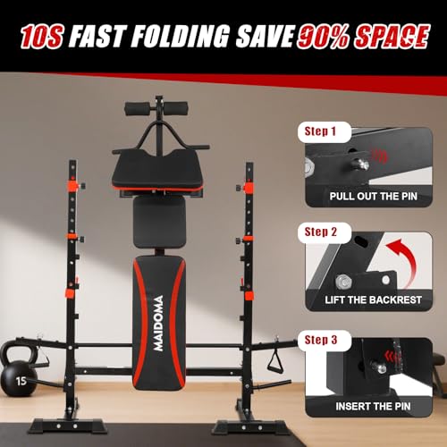 8 in 1 Olympic Weight Bench Set with Barbell Rack L17216