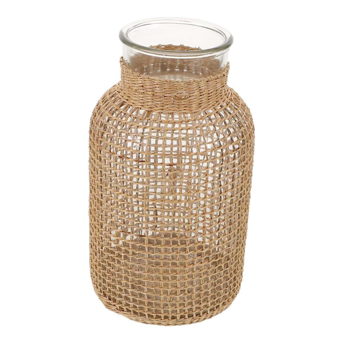 Woven Rattan Glass Vase V825