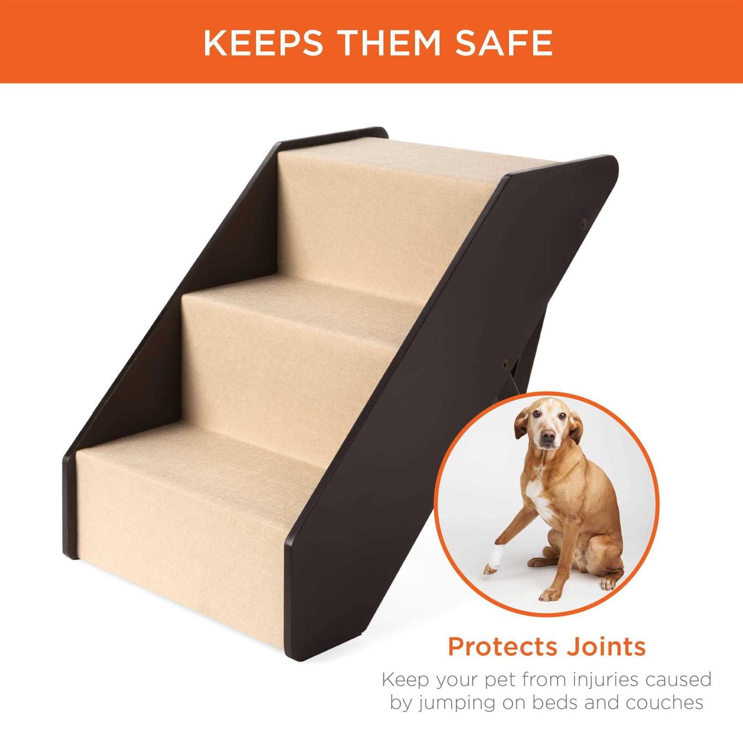 Foldable Adjustable Wooden Pet Stairs M1907