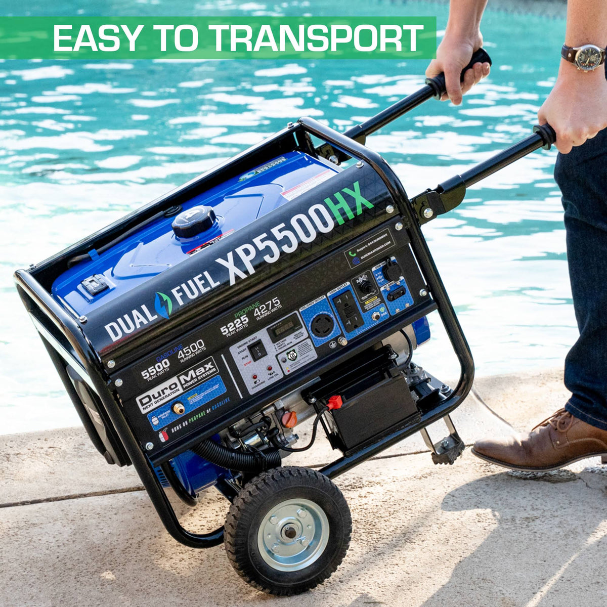 5,500/4,500-Watt Dual Fuel Gasoline/Propane Portable Generator K594