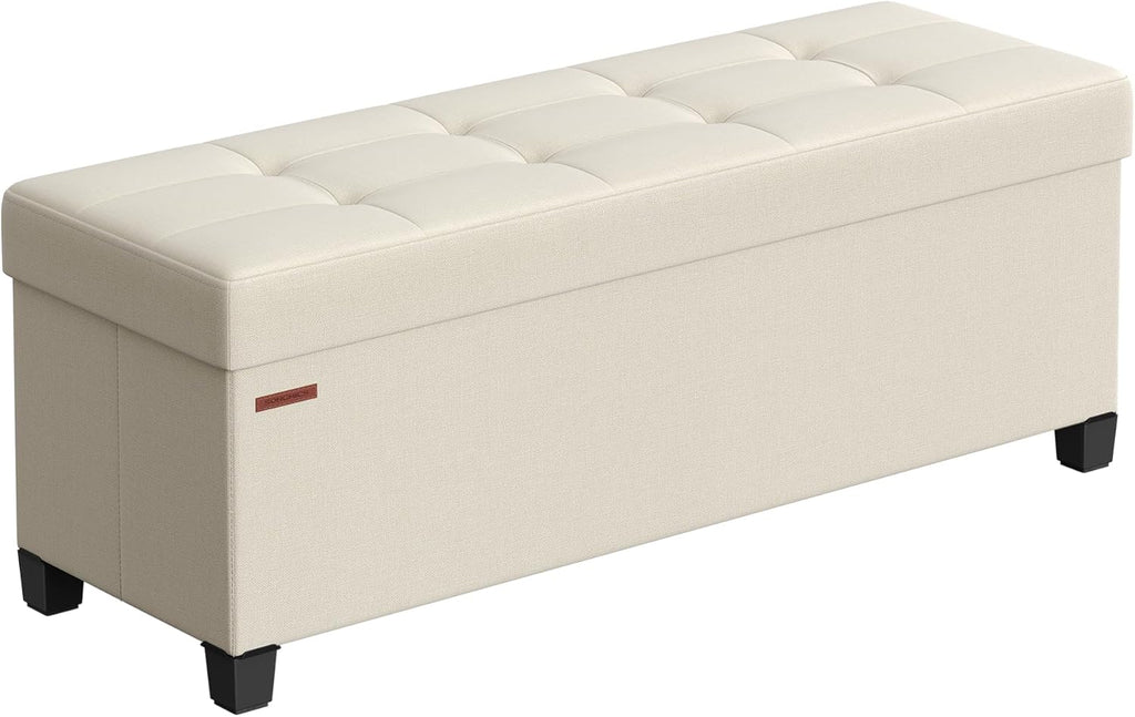 Cream White Storage Ottoman Bench K1990