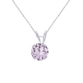 Solid 10K Yellow White Rose Gold 5mm Round Gemstone Birthstone 18" Rope Chain Necklace H992649