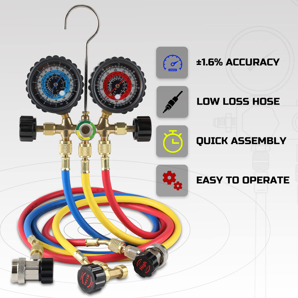 A/C Manifold Gauge Set for R134a R22 R12 R502 E585662