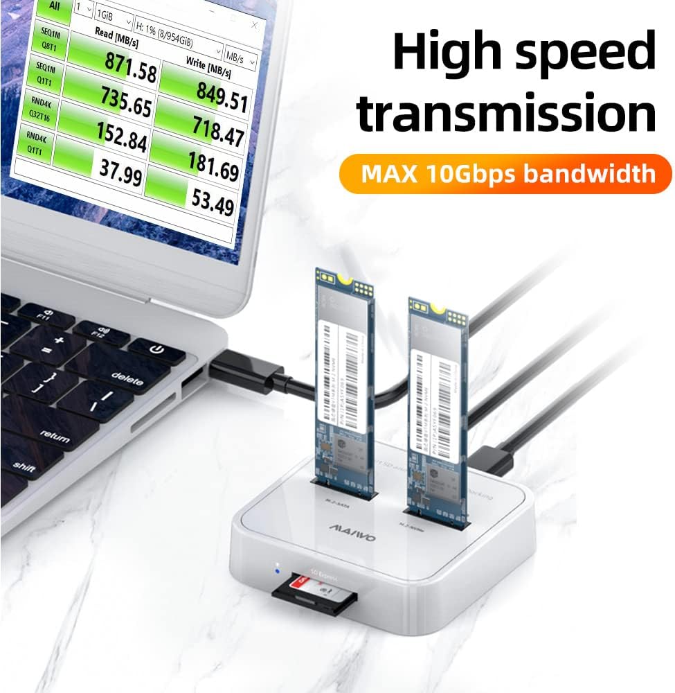 2 Bay M.2 NVMe SATA Dual Protocol Docking Station with USB3.1 GEN2 A79522