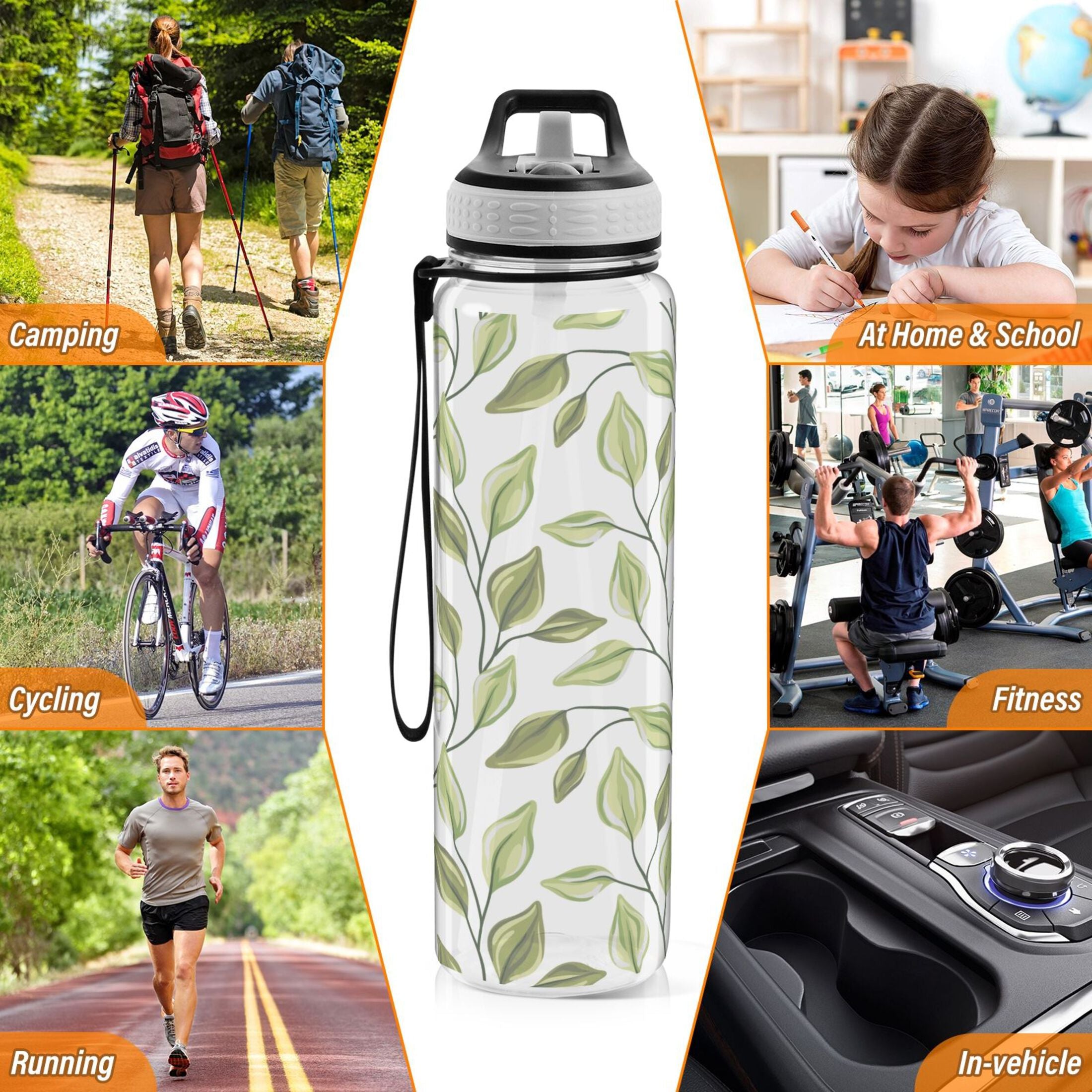 32oz Tritan Leakproof Water Bottle with Straw S747