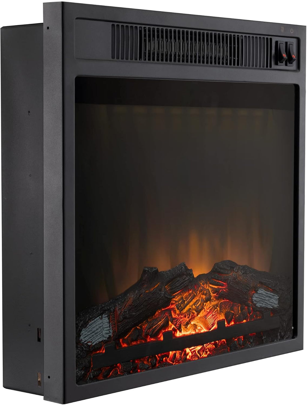 Recessed Electric Fireplace with Glass Log View, 110 Volt O457959