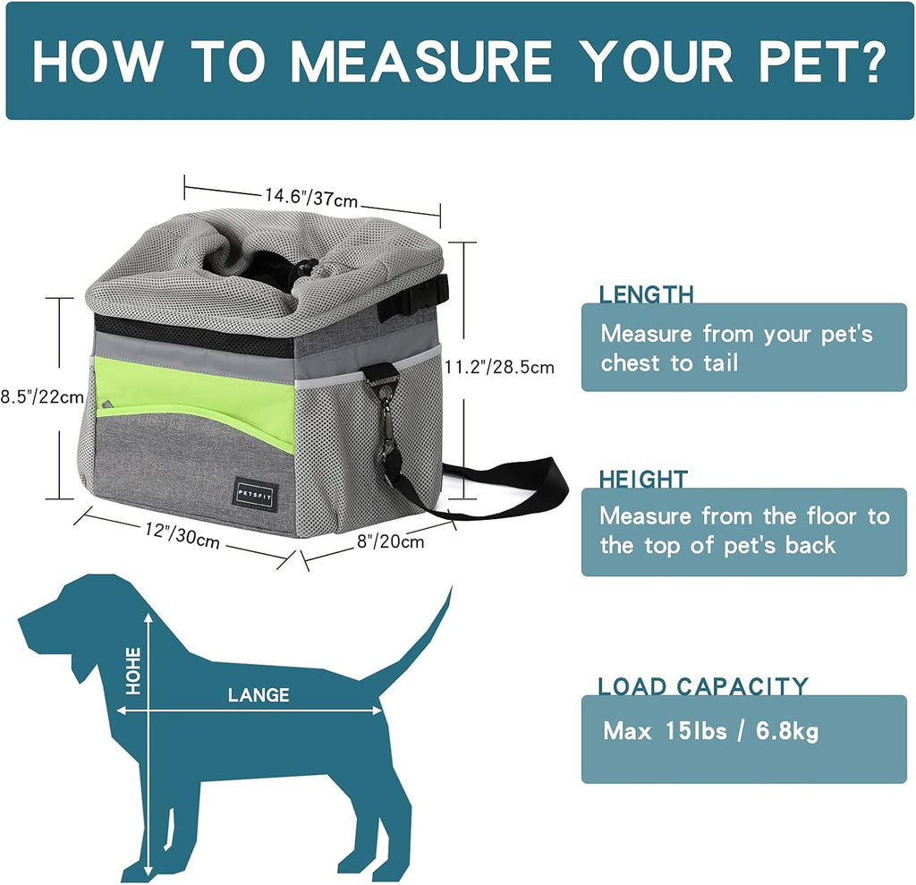 Dog Bike Basket with Safety Rope and Reflective Strips G601681