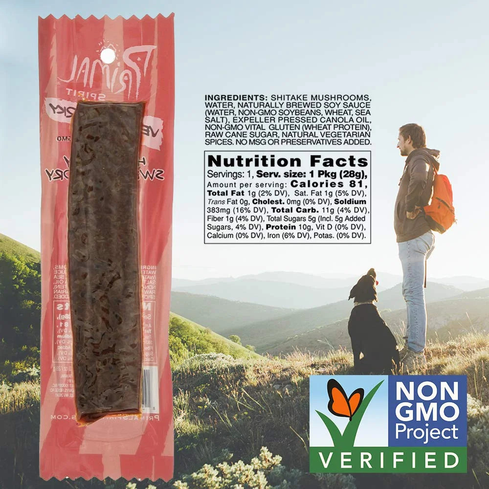 Hot & Spicy Shiitake Mushrooms Vegan Jerky Strips, 1 OZ (Pack of 24) F633