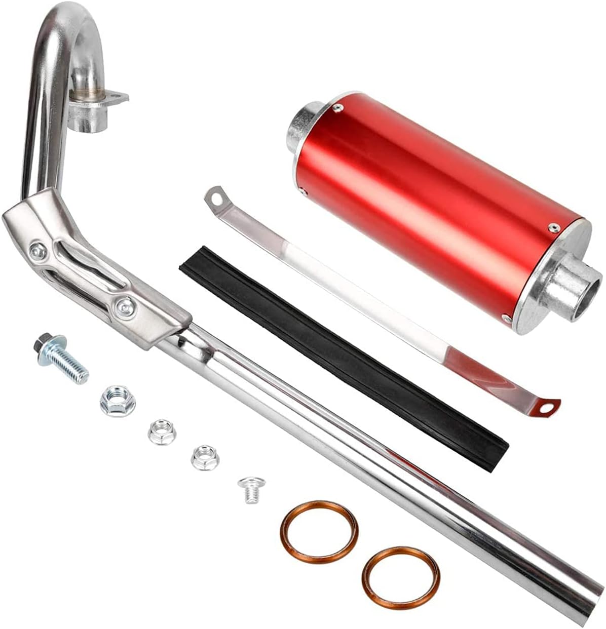 Red Pack of 2 Muffler Exhaust Silencer Pipe Head Assembly for Dirt Pit Bike W18245