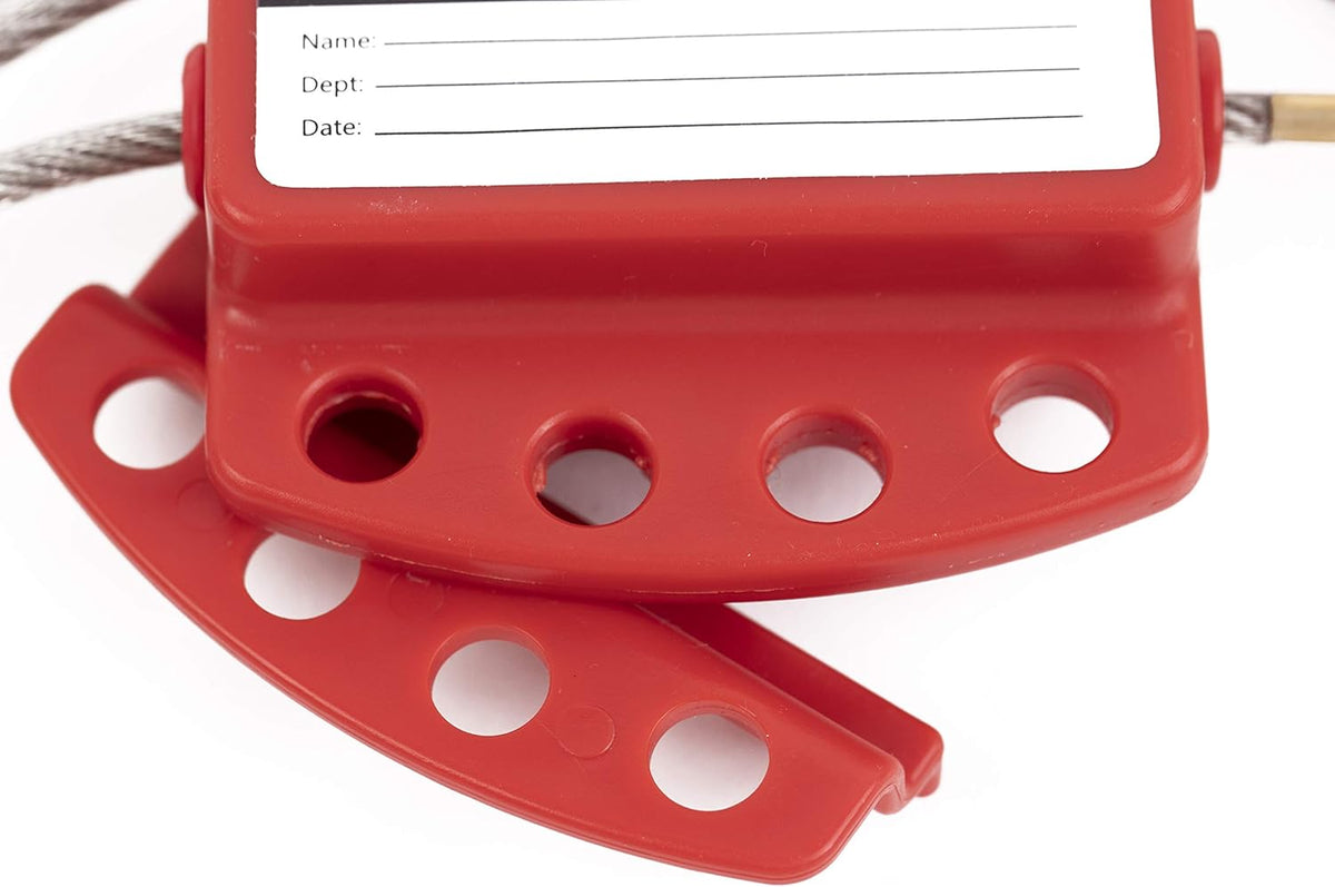 6 ft Adjustable Steel Cable Lockout Tagout Lock with Vinyl Coating V8330