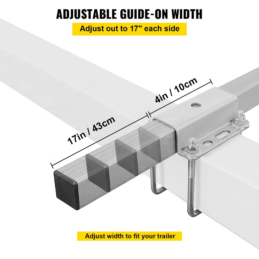Boat Trailer Guide-on, 46", One Pair Aluminum, Adjustable Width, Complete Mounting Accessories V344