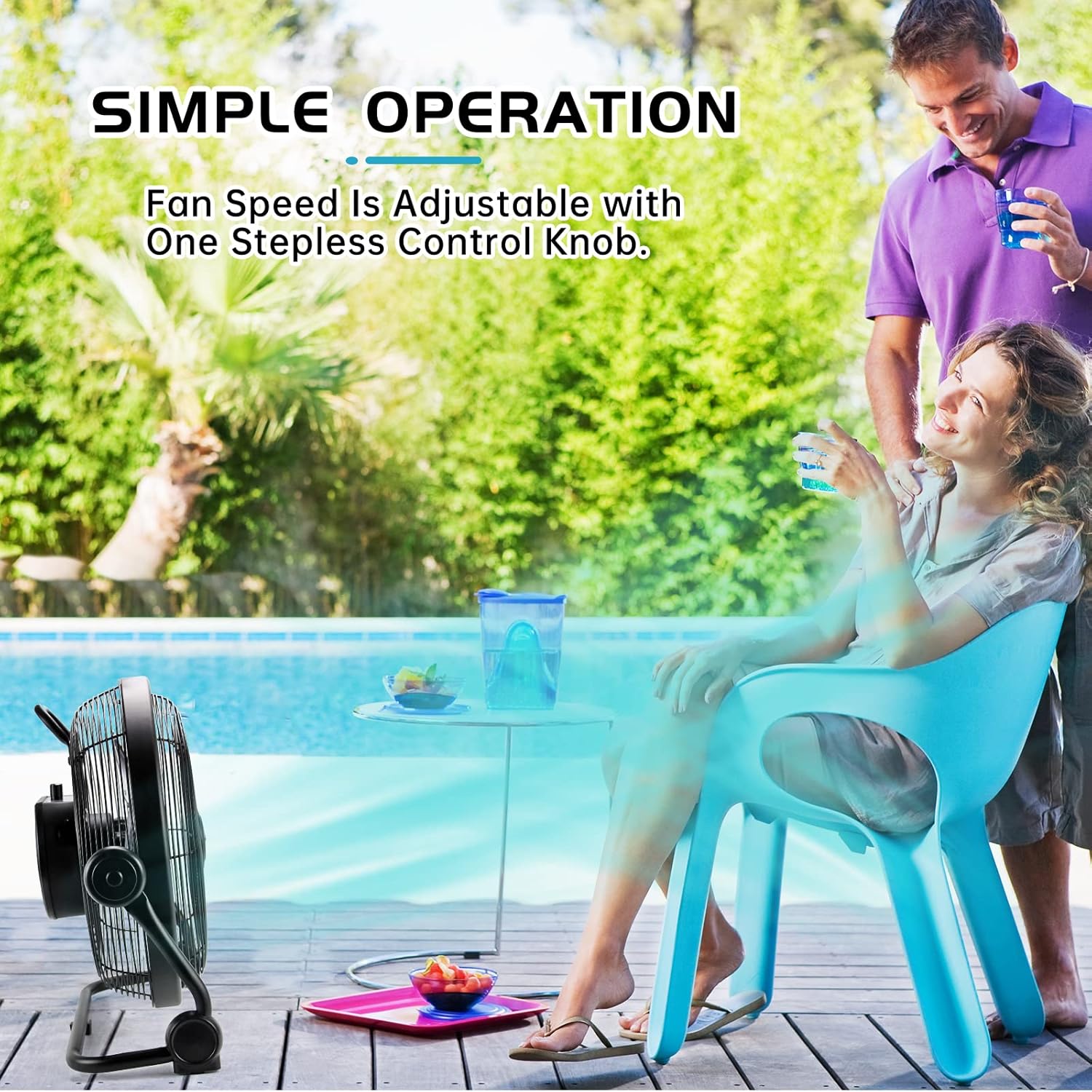 15000mAh 12'' Cordless Metal Blade Portable Fan Q3511