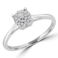 0.1 CTW Round Diamond Cluster Engagement Ring in 10K White Gold B710