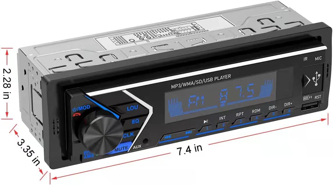 Dual Bluetooth Single Din Car Stereo with Remote Control H511182