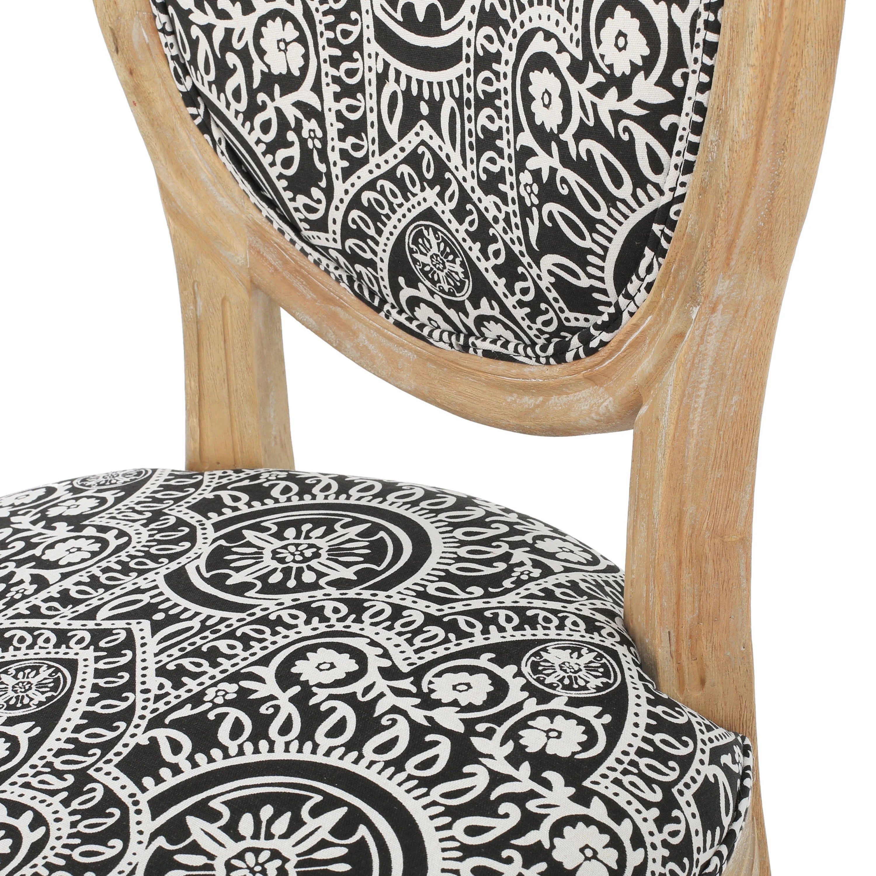 Black Fabric Dining Chairs, Set of 2 G740