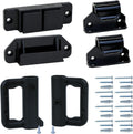 Retractable Baby Gate Replacement Parts Kit (Black) Wall Mount Accessories with Brackets, Latches, Hooks and Screws V74110