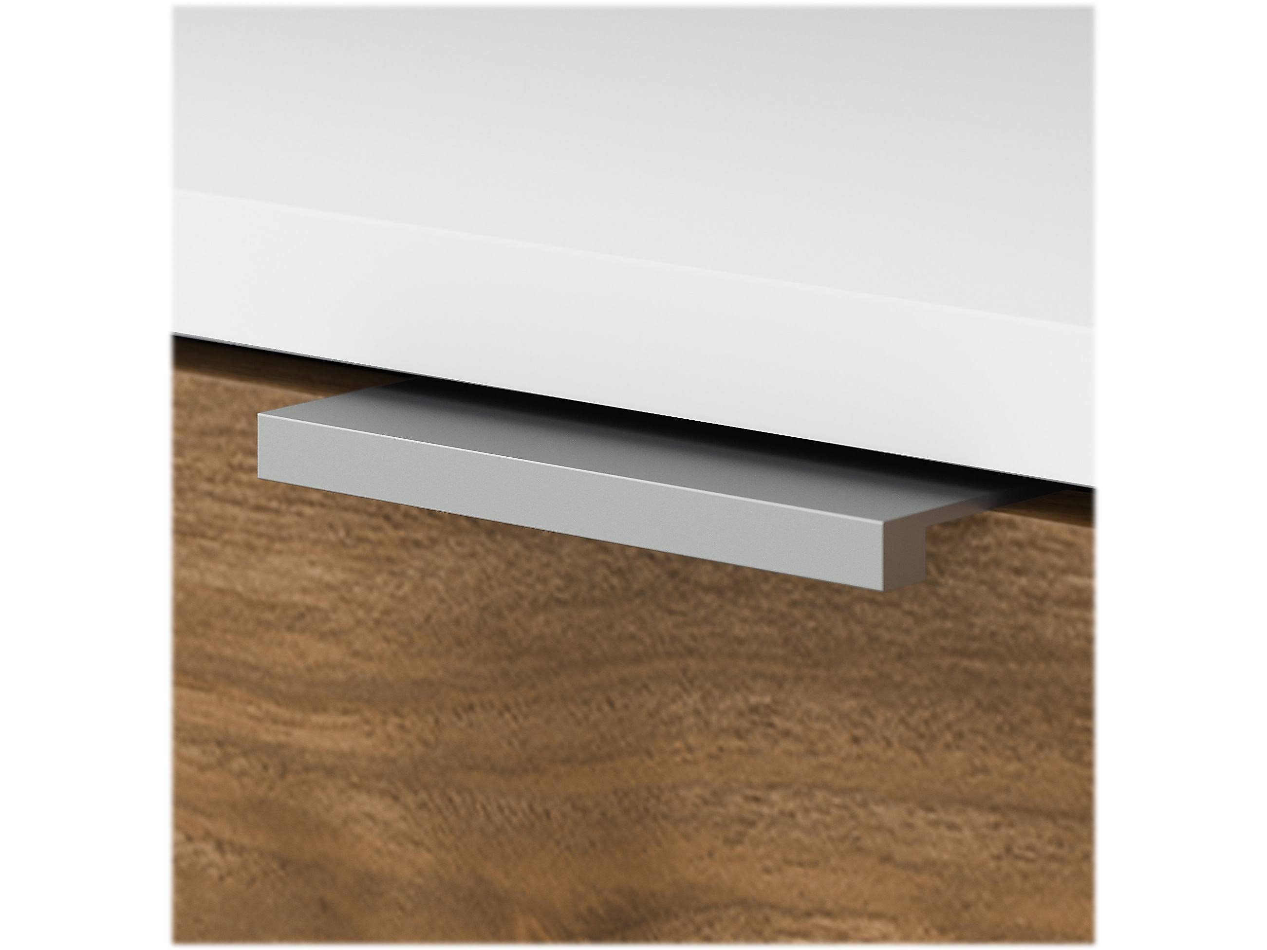 72w Desk with Drawers and Storage Cabinet Fresh Walnut White T661429