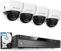 4K 8CH Security Camera System with 4K NVR, 4 x 4K IP67 Weatherproof Metal Dome POE IP Cameras, Pre-Installed 2TB Hard Drive J19505