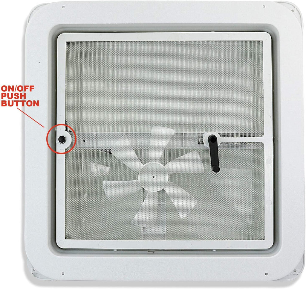 White Lid RV Roof Vent with 12V Vent Fan F726775