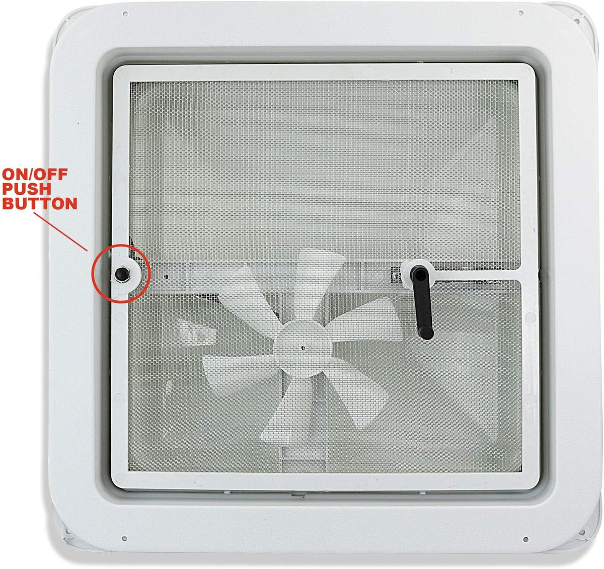 White Lid RV Roof Vent with 12V Vent Fan F726775