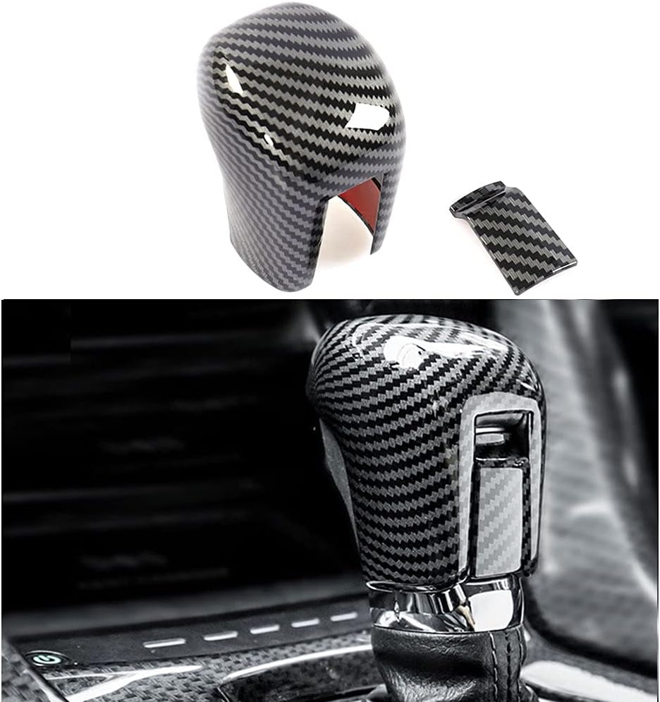 Black Carbon Fiber Gear Shift Knob Cover H9800