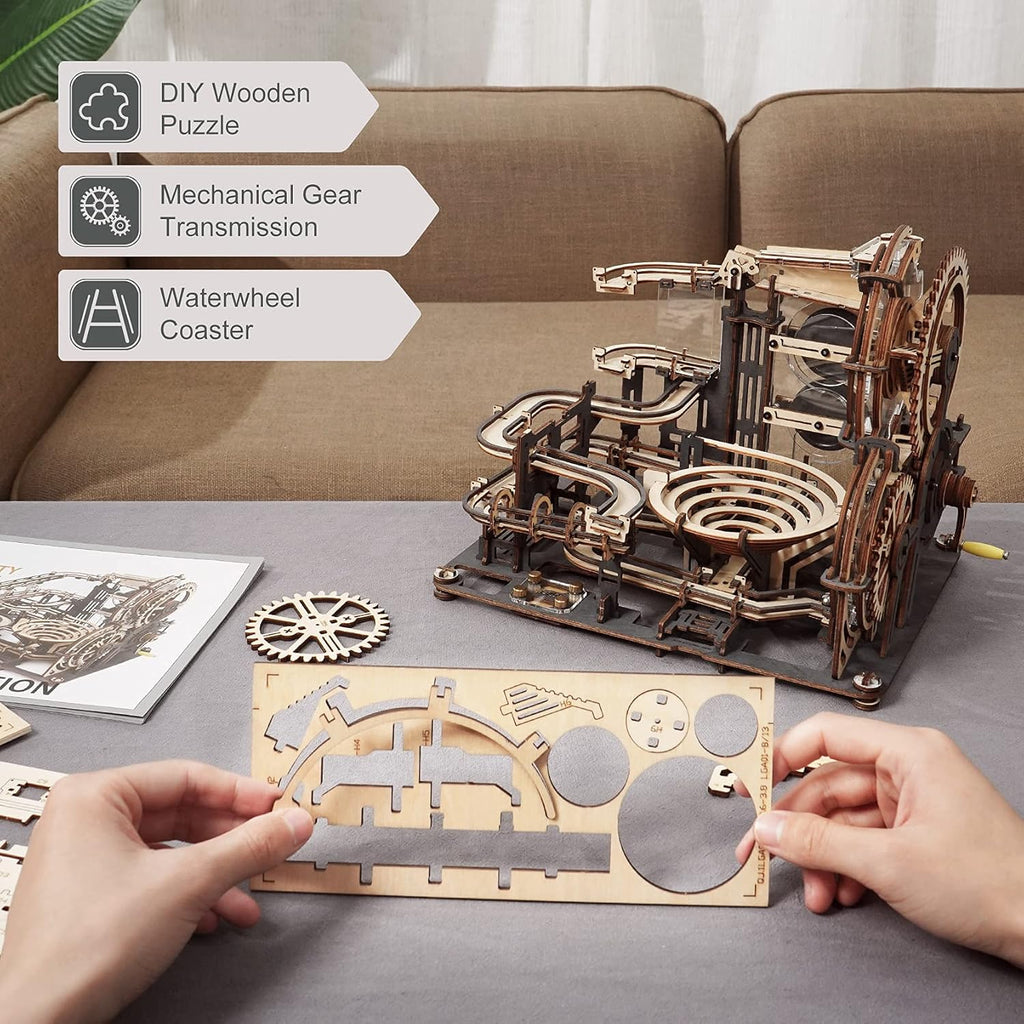 3D Wooden Puzzles Marble Run Chain Model Mechanical Building Kit N695