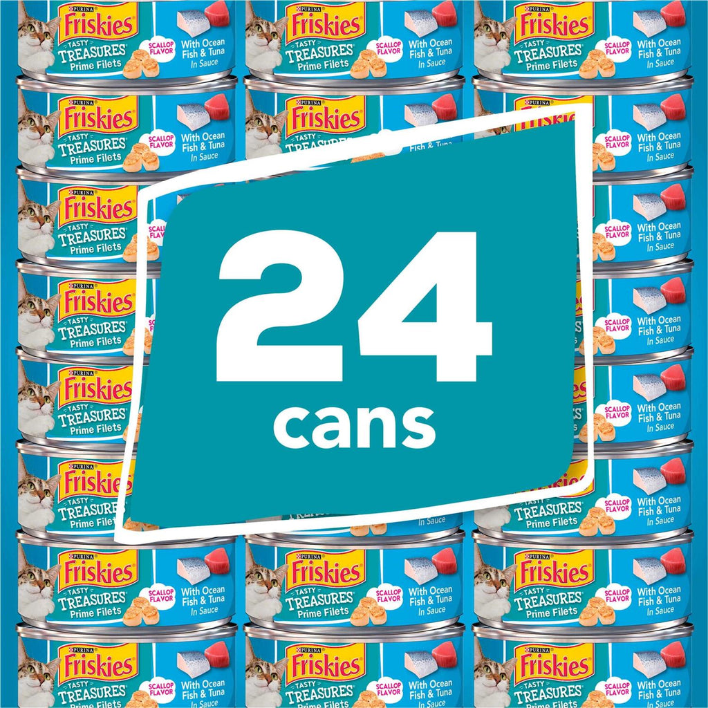 Friskies Wet Cat Food with Ocean Fish, Tuna, and Scallop Flavor I327