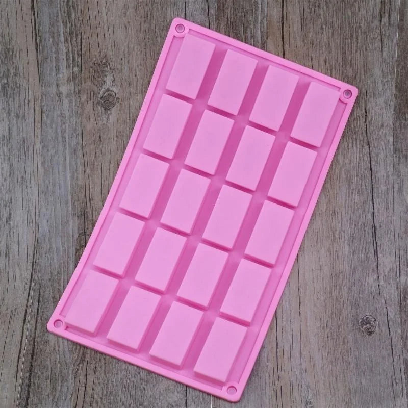 20 Cavities Rectangular Silicone Soap Moulds R381