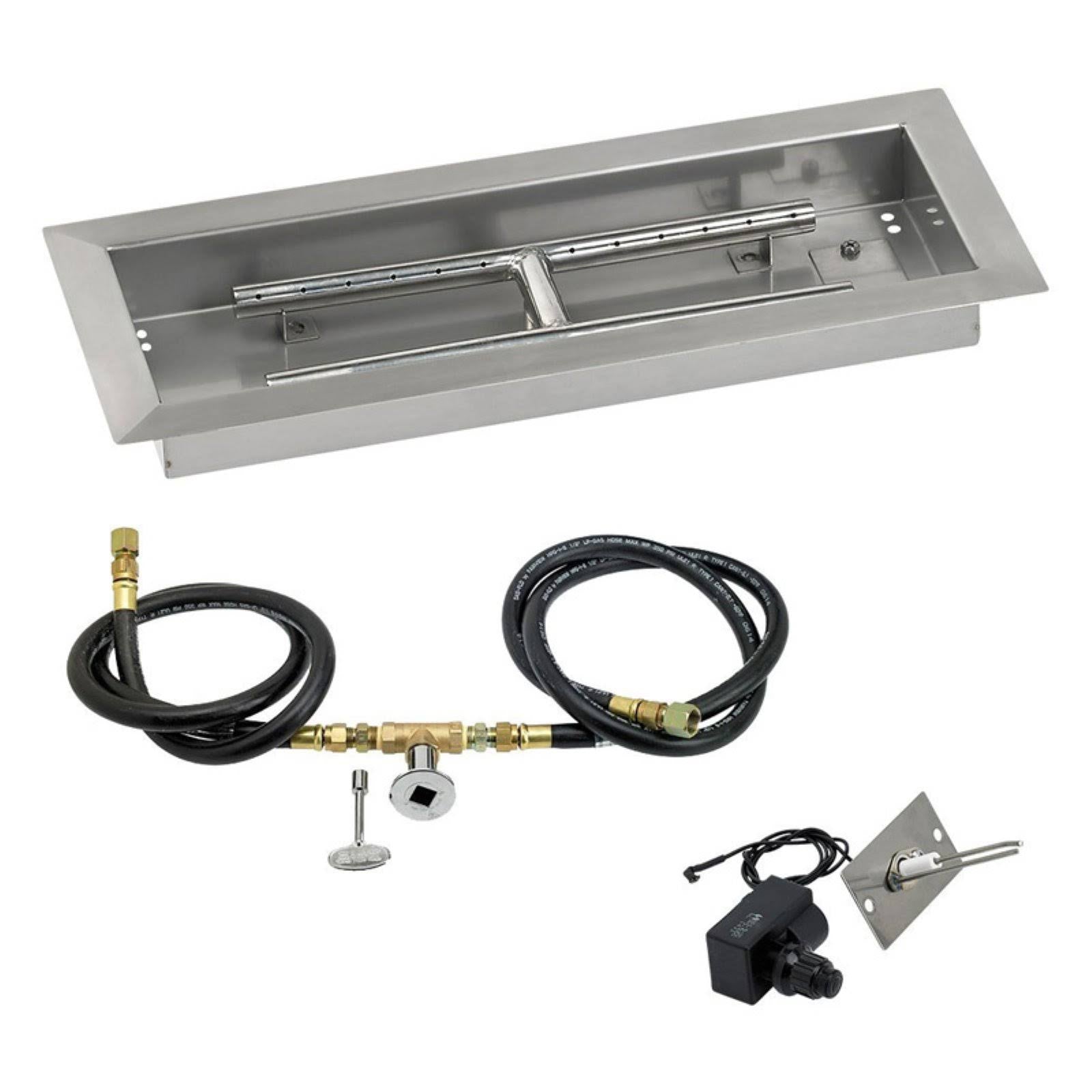 Rectangular Stainless Steel Drop in Firepit Pan with Spark Ignition Kit T758816