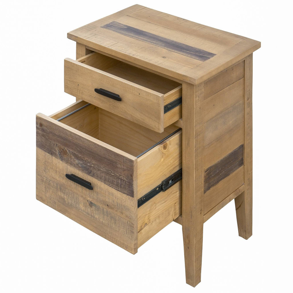 Brown Reclaimed Wood Filing Cabinet with Two Drawers R805733