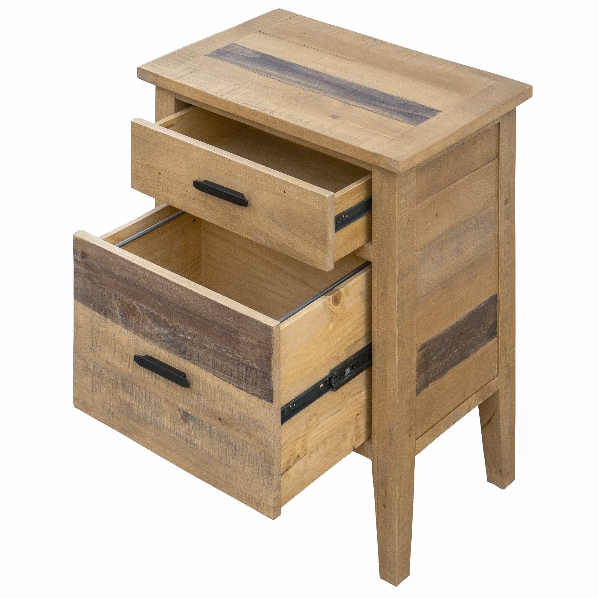 Brown Reclaimed Wood Filing Cabinet with Two Drawers R805733