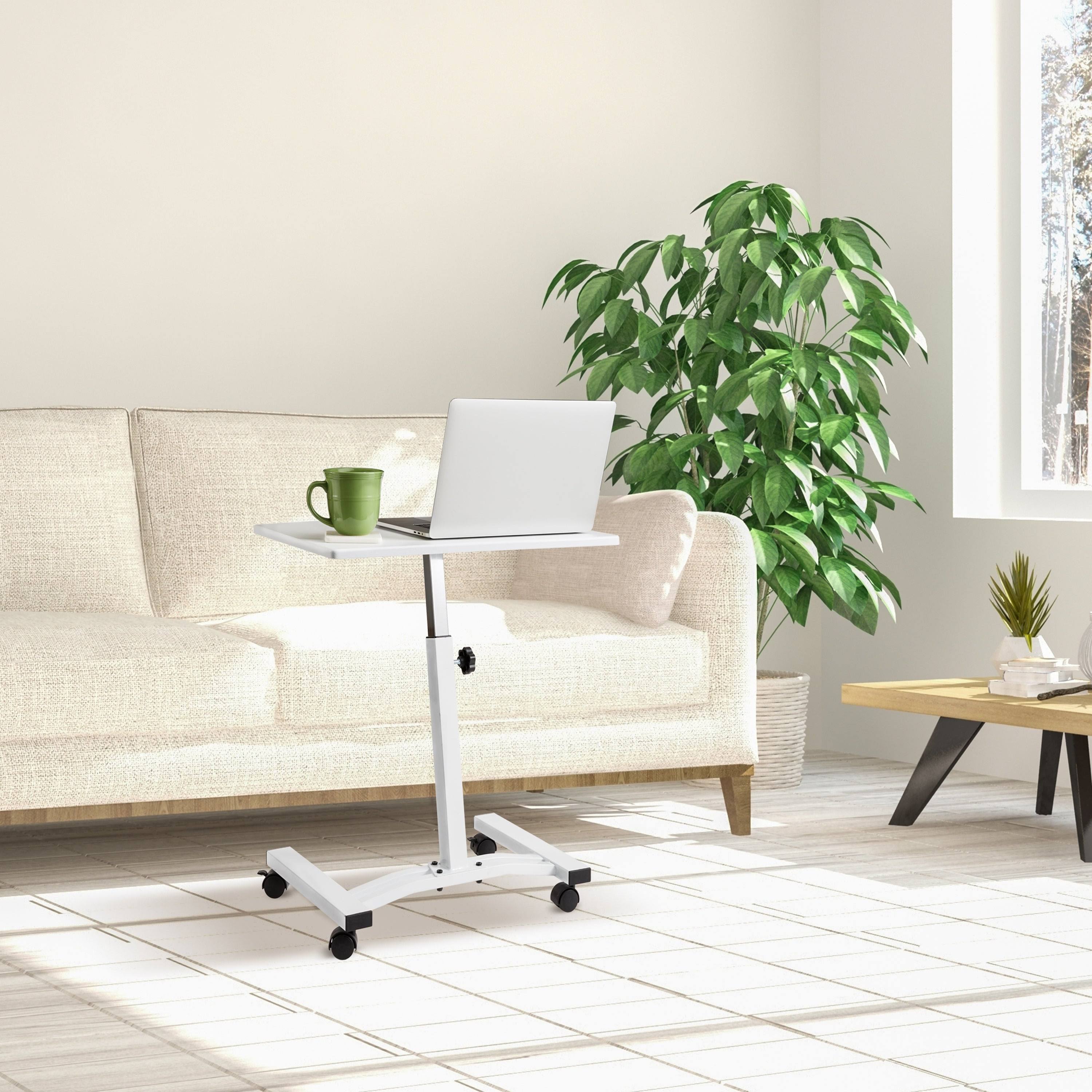 Black Mobile Height Adjustable Laptop Desk Cart X314361