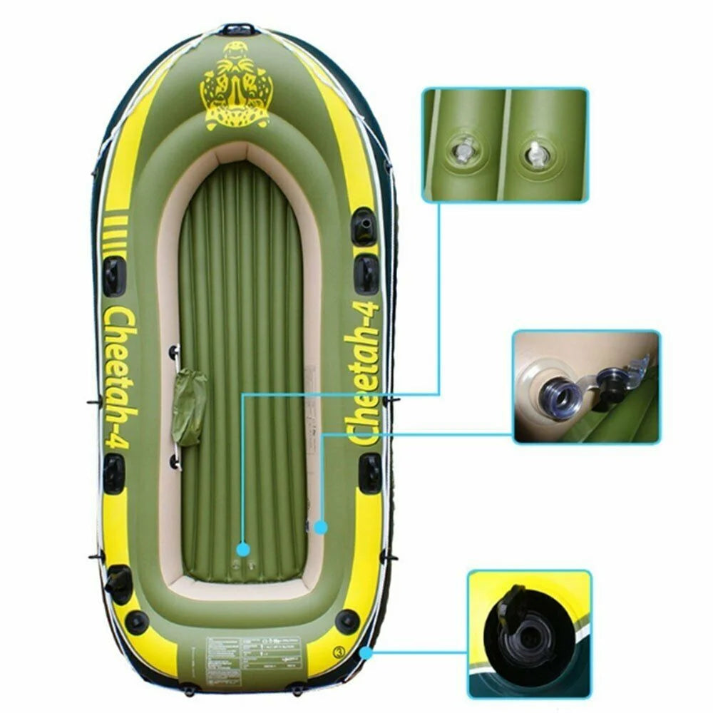 4 Person Inflatable Boat Raft Set with Oars & Air Pump X600
