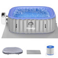 Inflatable Hot Tub 6-8 Person with 120 Bubble Jets, Durable PVC Material, 83" L x 83" W x 26" H S394