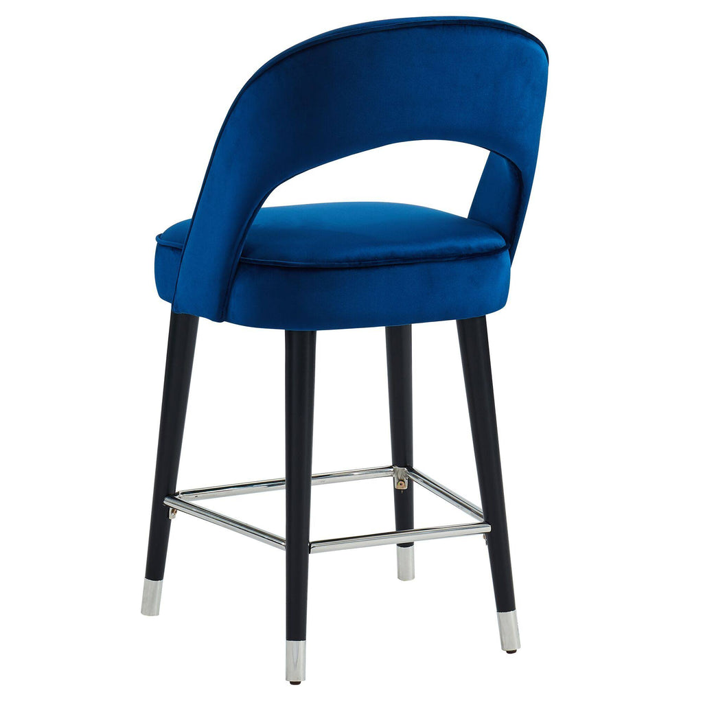Set of 2 Blue and Black Contemporary Counter Stools S57691
