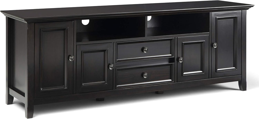 72 inch Solid Wood TV Media Stand with Storage Shelves and Cabinets B22142