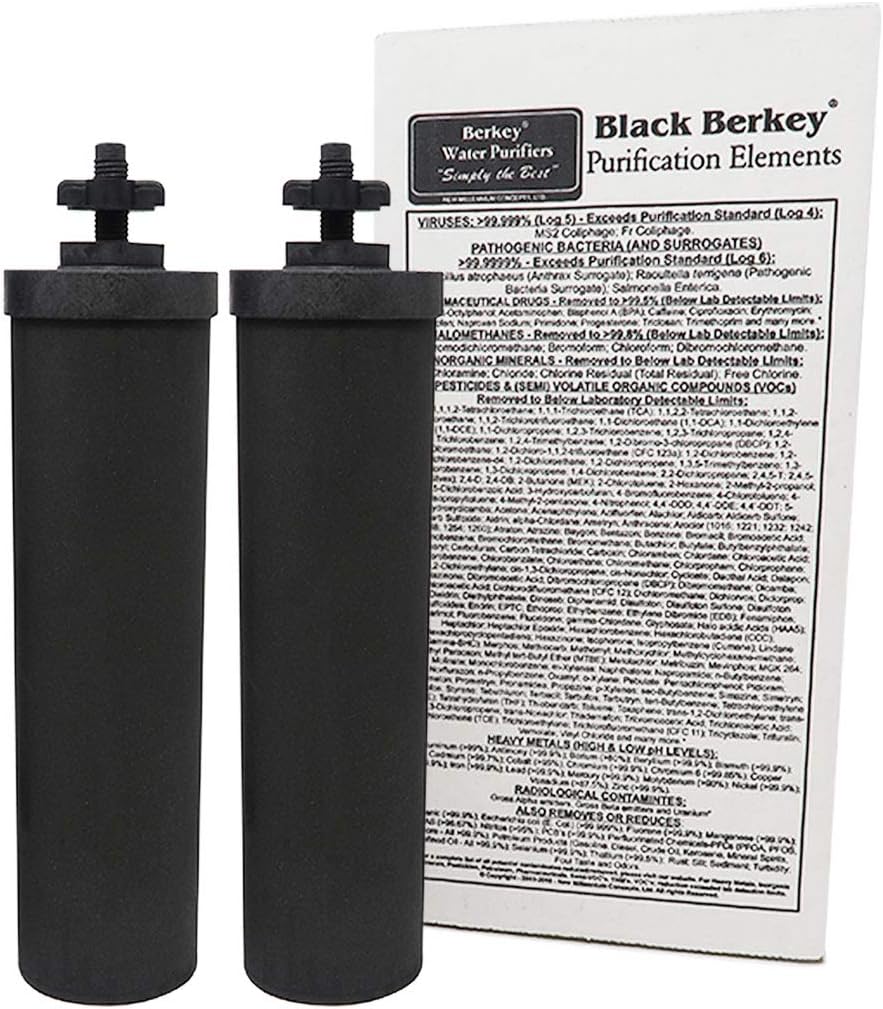 Gravity-Fed Water Filter with 2 Black Berkey Purification Elements S656
